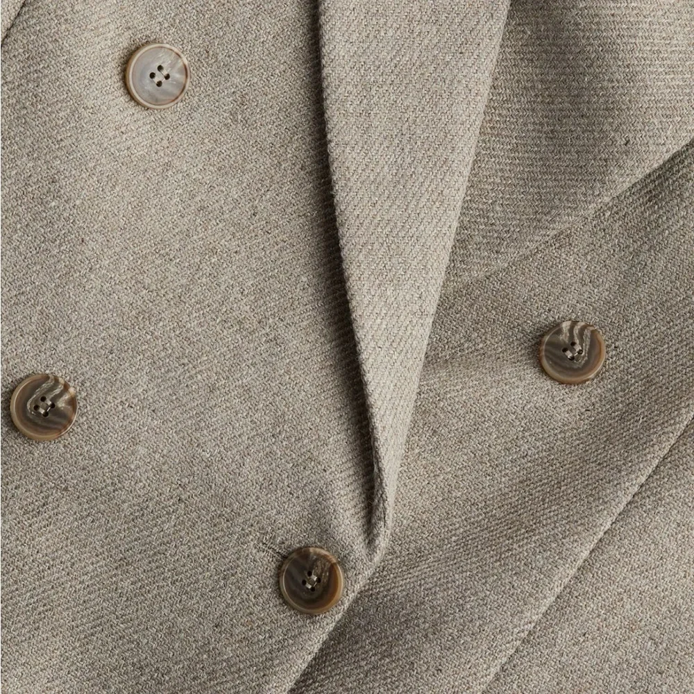 H&M Edition Beige Double-Breasted oversized Blazer - Picture 2 of 3